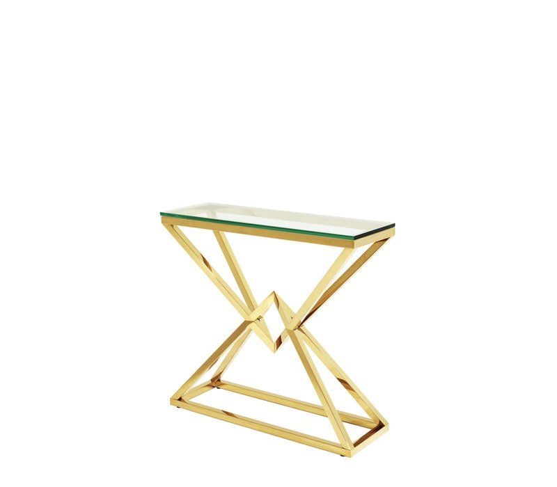 Connor S Gold Glass Console Table – Wilhelmina Designs With Glass And Gold Console Tables (Photo 17 of 20)