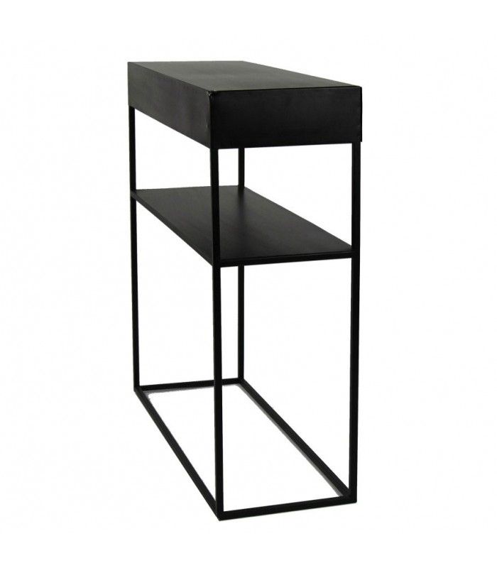 Console Table 1 Drawer Black Metal – Length 80cm For Black Metal Console Tables (View 19 of 20)