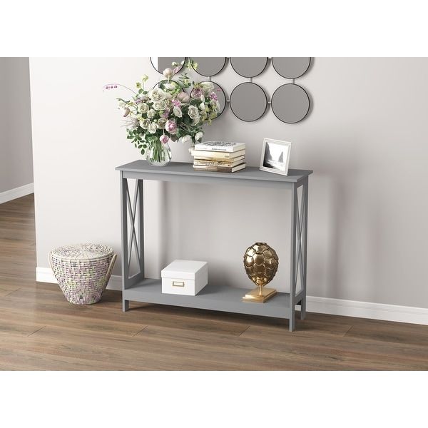 Console Table 39.5l Light Grey 1 Shelf – 39'5' X 11'75' X In 1 Shelf Console Tables (Photo 15 of 20)