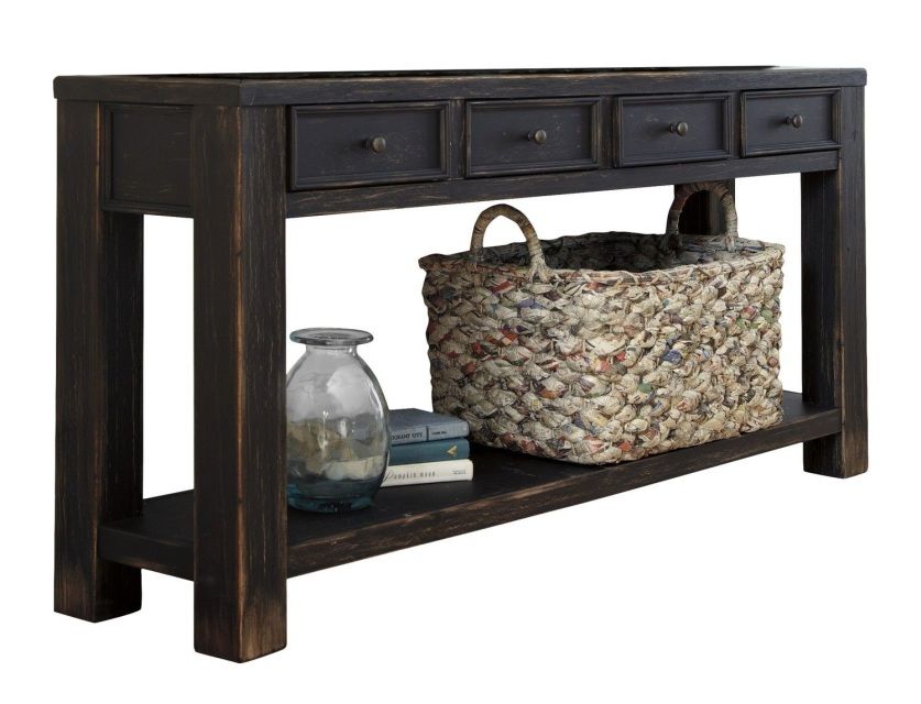 Console Table For Entryway With Storage Drawers Sofa Black With Regard To Black Wood Storage Console Tables (View 17 of 20)