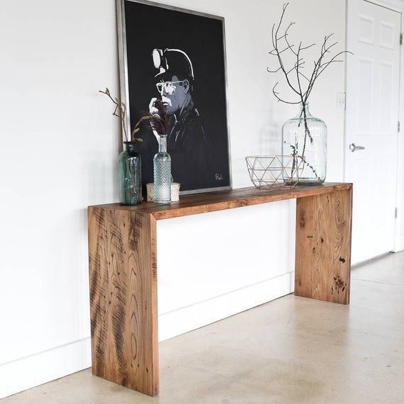 Console Table Made From Reclaimed Wood / Modern Plank Regarding Reclaimed Wood Console Tables (Photo 19 of 20)