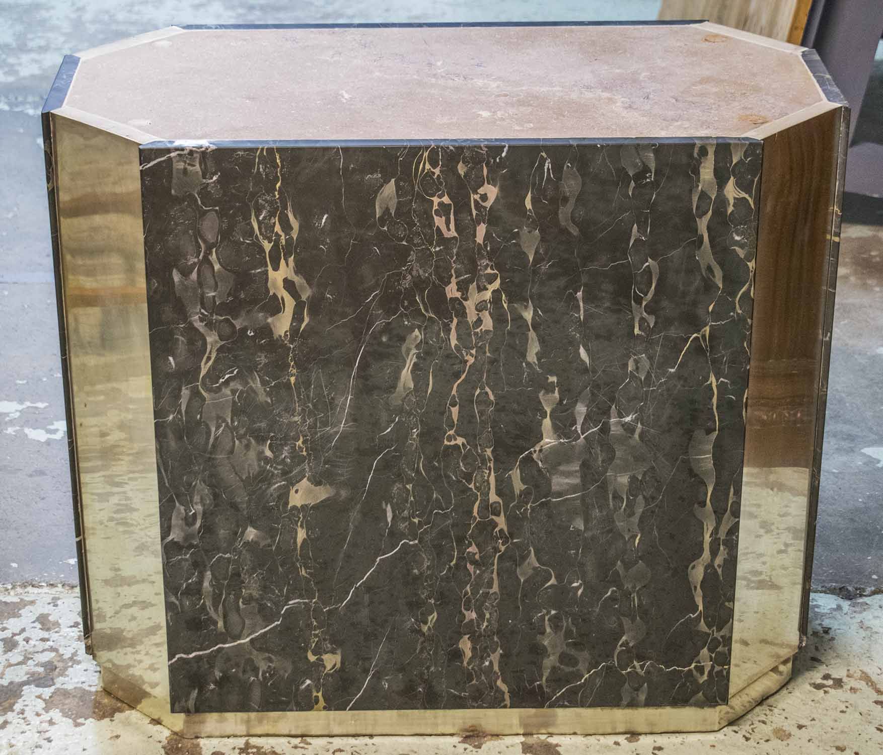 Console Table, Mid 20th Century Black Marble And Silvered For Black Metal And Marble Console Tables (Photo 13 of 20)