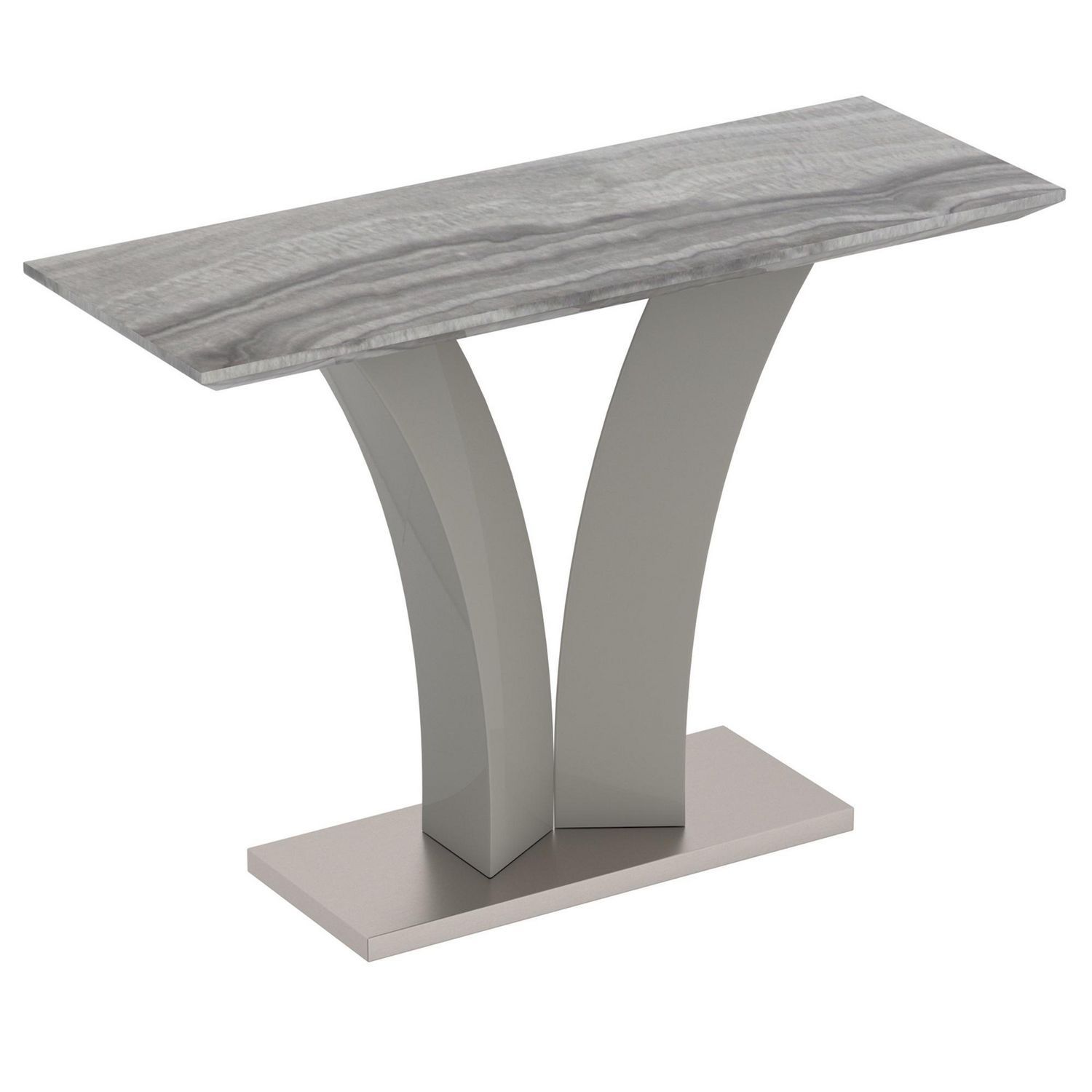 Contemporary Faux Marble & Stainless Steel Console Table Pertaining To Gray Driftwood And Metal Console Tables (View 4 of 20)