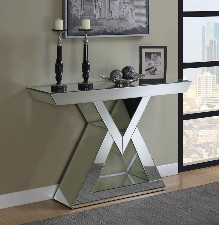 Contemporary Mirrored Console Table | 930009 | Consoles For Modern Console Tables (View 14 of 20)