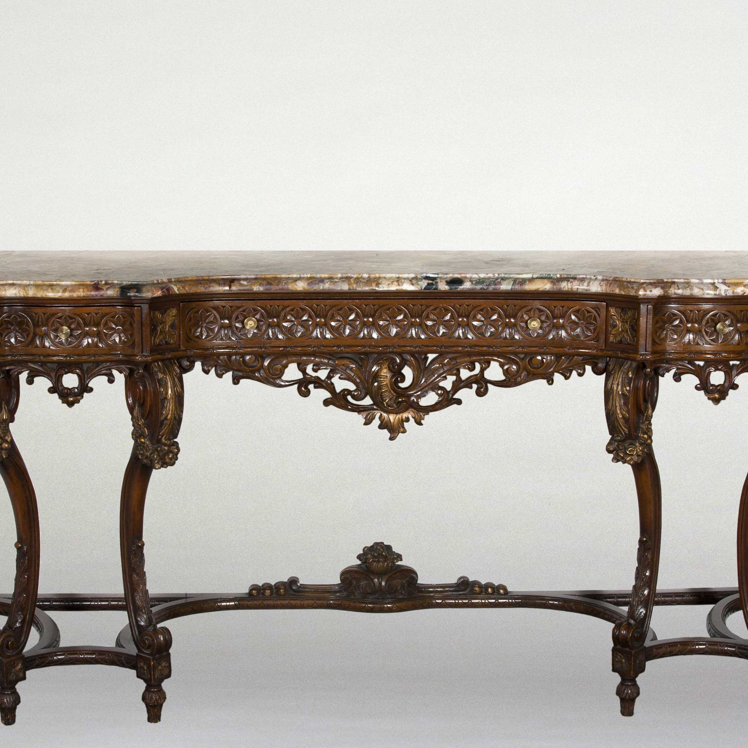 Continental Marble Top Console Table Pertaining To Marble Top Console Tables (View 13 of 20)