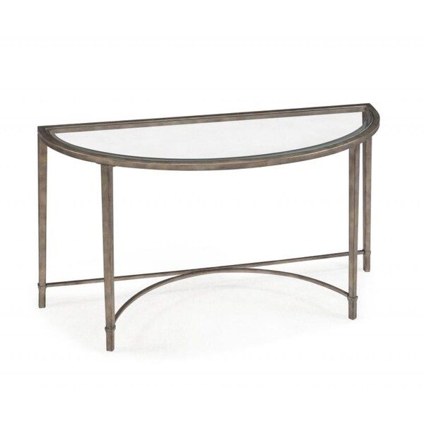 Copia Contemporary Gold Tinted Antique Silver Demilune Within Antique Gold And Glass Console Tables (View 12 of 20)