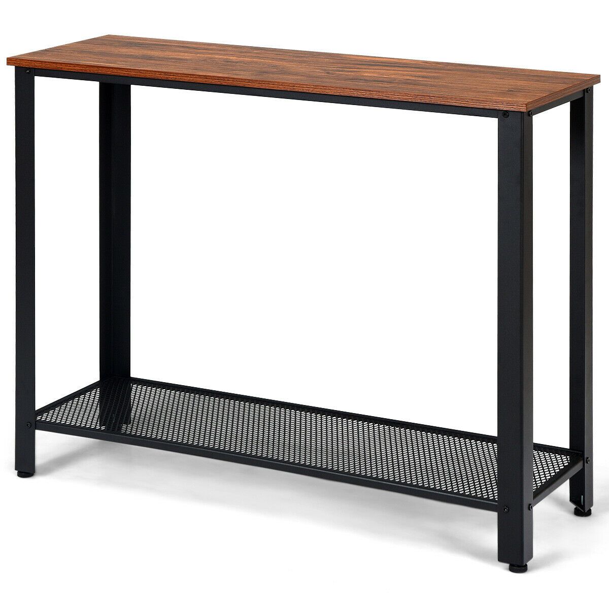 Costway Console Sofa Table W/ Storage Shelf Metal Frame Within Caviar Black Console Tables (View 13 of 20)