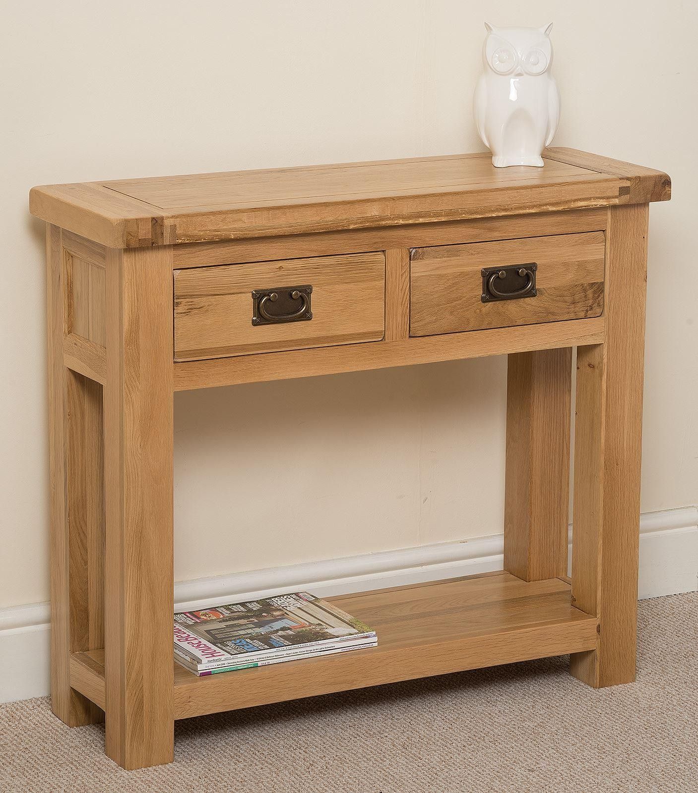 Cottage Light Solid Oak Console Table | Modern Furniture Pertaining To Modern Console Tables (Photo 12 of 20)