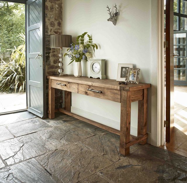 Country Reclaimed Solid Wood Farmhouse Console Table Pertaining To Rustic Barnside Console Tables (Photo 11 of 20)