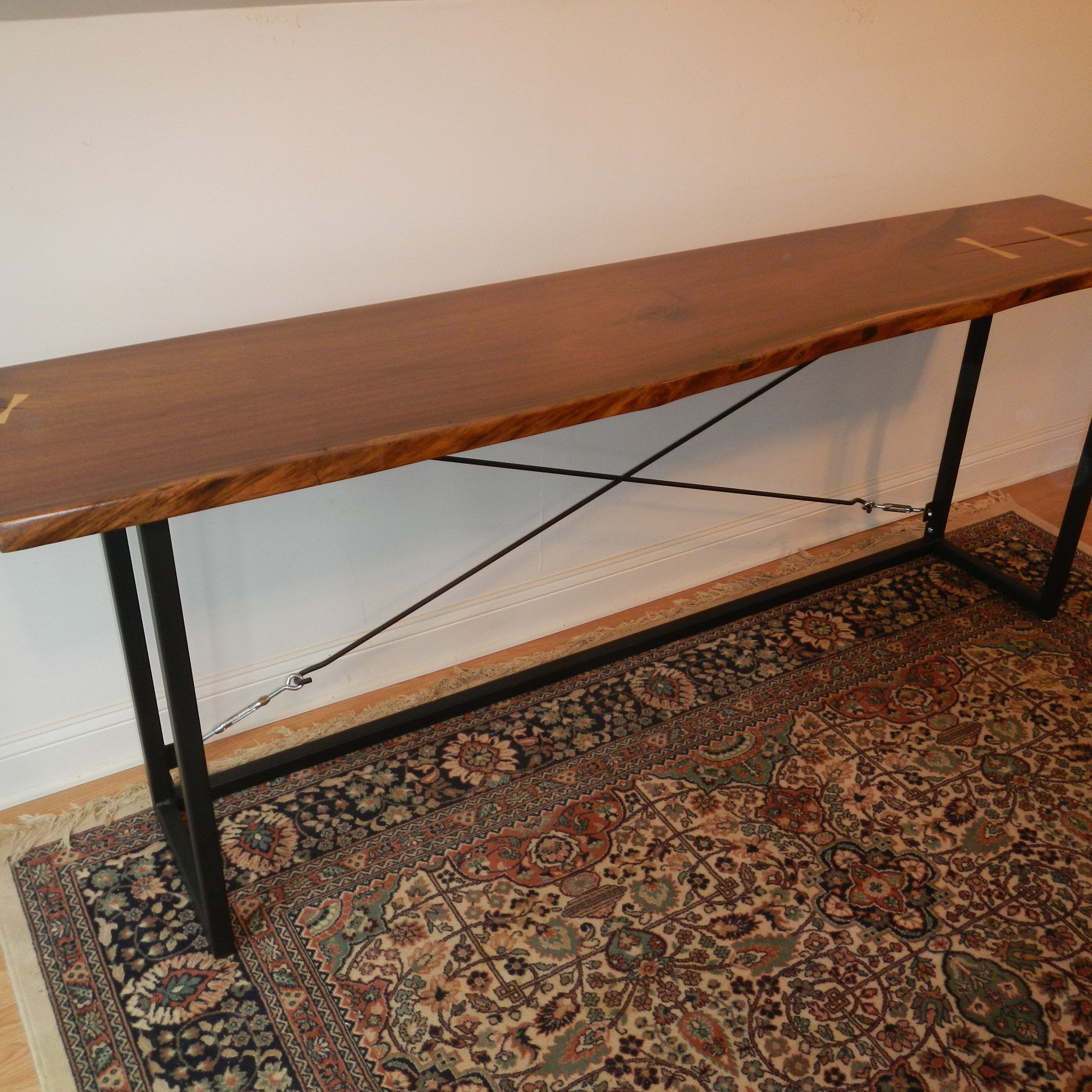 Custom Made Live Edge Black Walnut Console Tabledon Throughout Dark Walnut Console Tables (View 2 of 20)