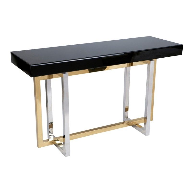 Dallas Stainless Steel Console Table With Glass Top For Silver Stainless Steel Console Tables (View 7 of 20)