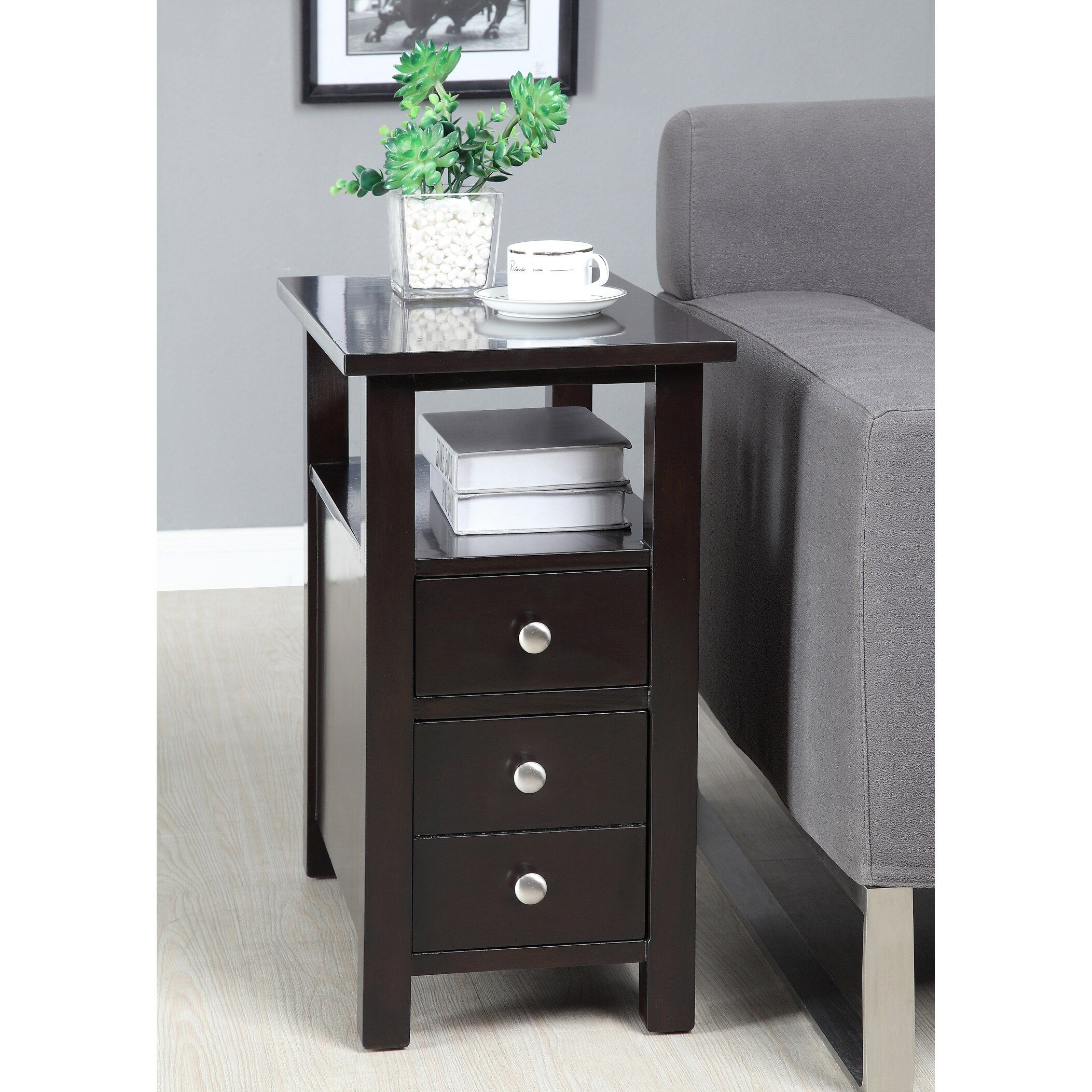 Dark Espresso Side Table – Overstock Shopping – Great Pertaining To Dark Coffee Bean Console Tables (Photo 14 of 20)