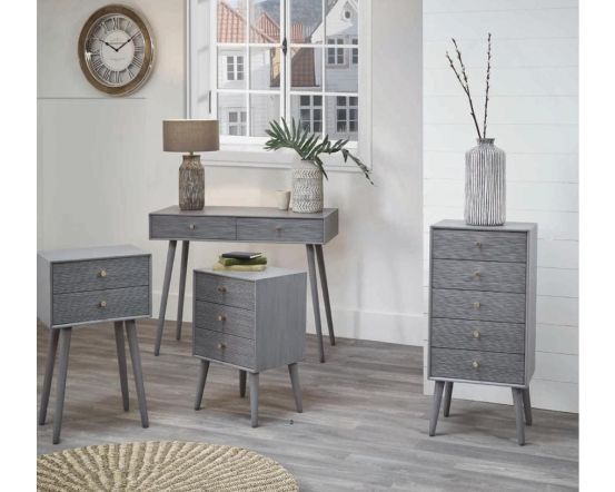 Dark Grey Pine Wood & Gold 2 Drawer Console Table | Zurleys Within Gray And Gold Console Tables (View 7 of 20)