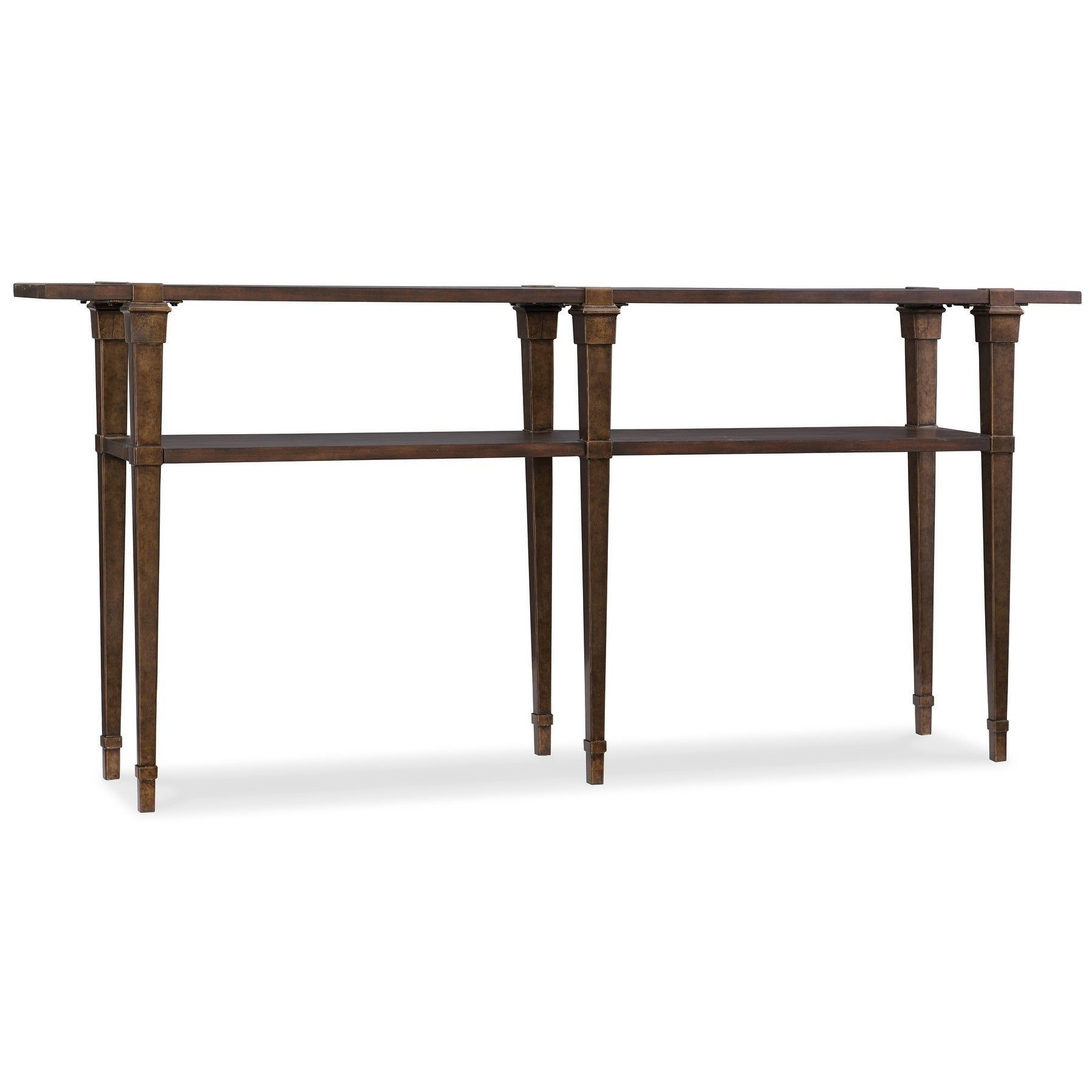 Dark Wood 6 Legs 1 Shelf Console Table, Brown | Skinny Inside 1 Shelf Console Tables (View 19 of 20)