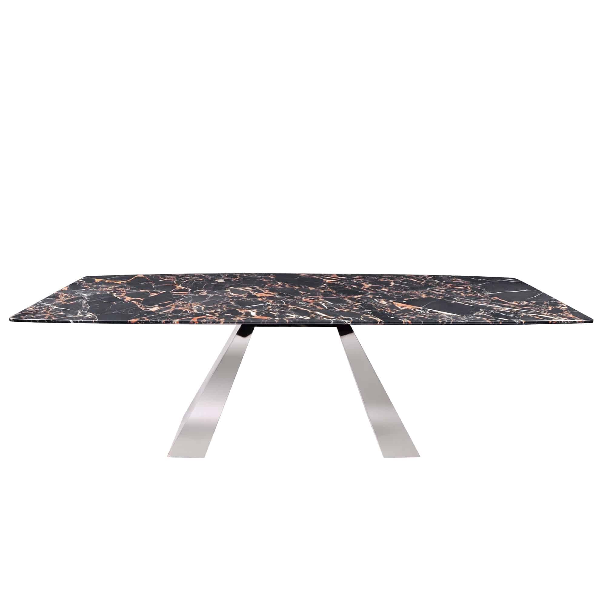 Decasa Rectangular Marble Dining Table Portoro Gold Inside Square Black And Brushed Gold Console Tables (View 13 of 20)