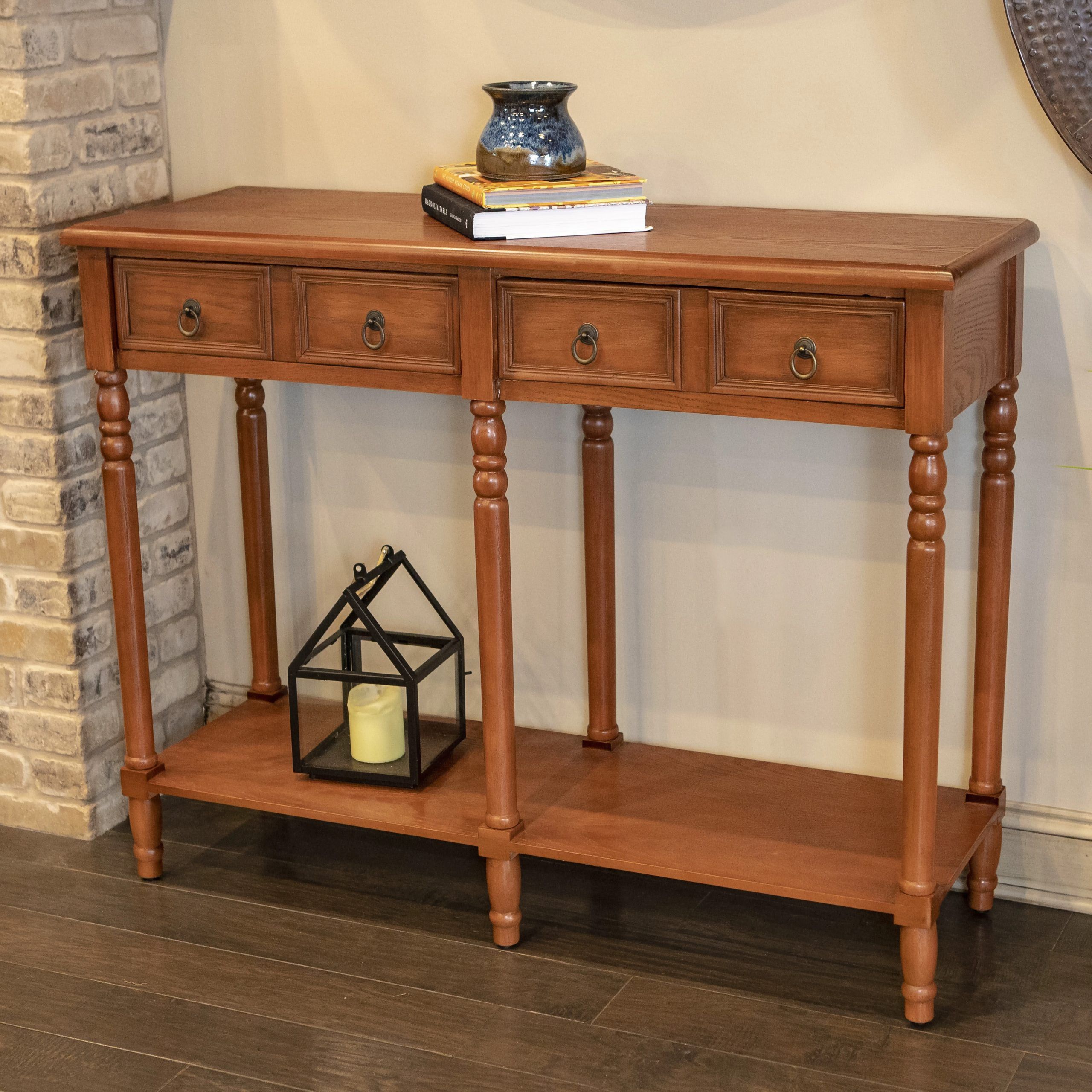 Decor Therapy Blumenthal Carter 2 Drawer Wood Console With Regard To 2 Drawer Oval Console Tables (View 3 of 20)