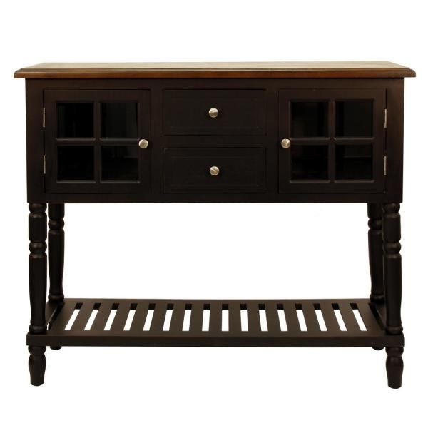 Decor Therapy Morgan 42 In. Black/natural Standard Pertaining To Natural And Caviar Black Console Tables (Photo 13 of 20)