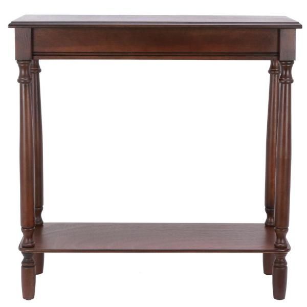 Decor Therapy Rectangular Walnut Console Table Fr1479 Within Walnut And Gold Rectangular Console Tables (Photo 11 of 20)