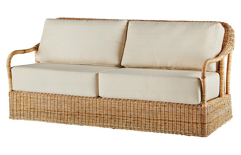 Desmona 76" Rattan Sofa – Natural – Selamat | Sofa, Woven With Natural Woven Banana Console Tables (Photo 13 of 20)