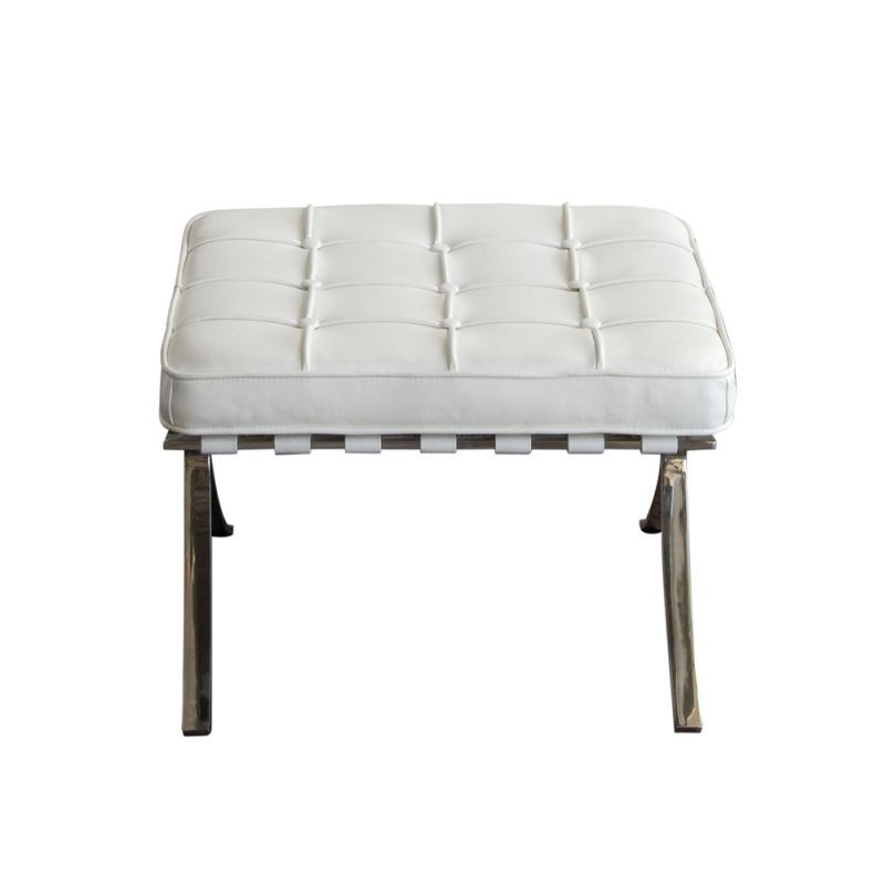 Diamond Sofa – Cordoba Tufted Ottoman With Stainless Steel Pertaining To Tufted Ottoman Console Tables (View 11 of 20)