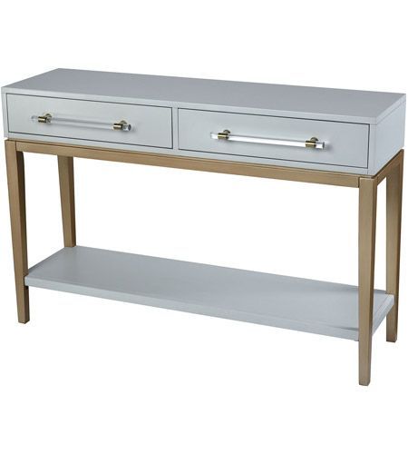 Dimond Home 1206 003 Girl Friday 48 Inch Light Grey And Regarding Gray And Gold Console Tables (Photo 6 of 20)