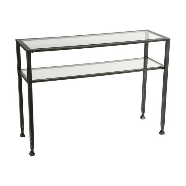 Distressed Black Metal Sofa Table – Overstock™ Shopping Throughout Black Metal Console Tables (View 18 of 20)