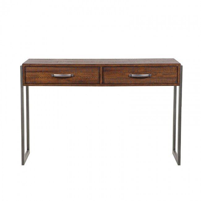 Distressed Dark Brown Accent Console Table Pulaski In Brown Console Tables (View 18 of 20)