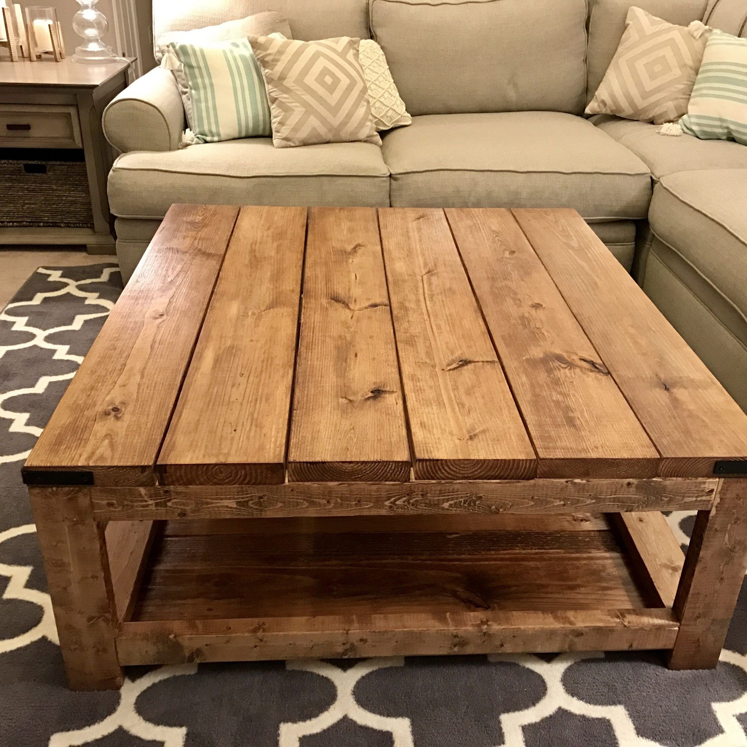 Diy Square Coffee Table | Coffee Table, Coffee Table With 1 Shelf Square Console Tables (Photo 14 of 20)