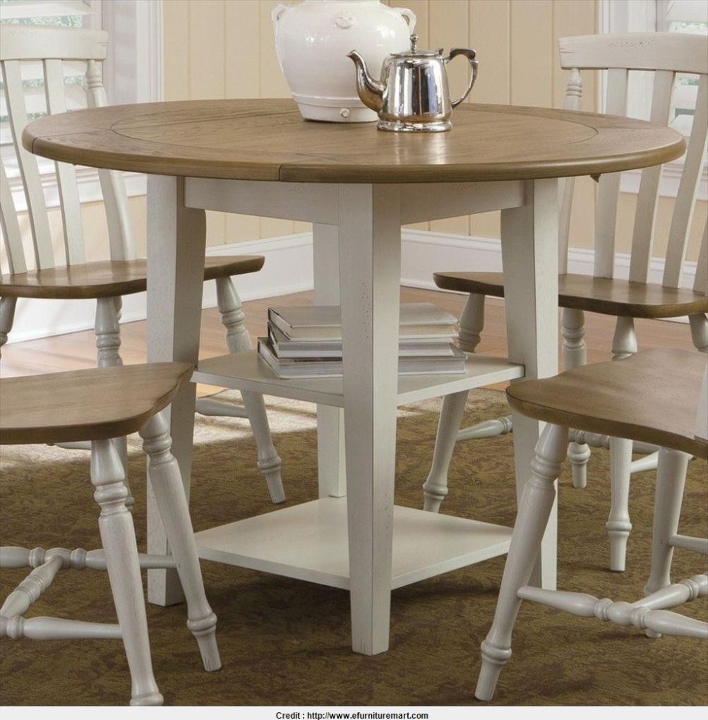 Drop Leaf Round Dining Table With Leaf Round Console Tables (View 6 of 20)