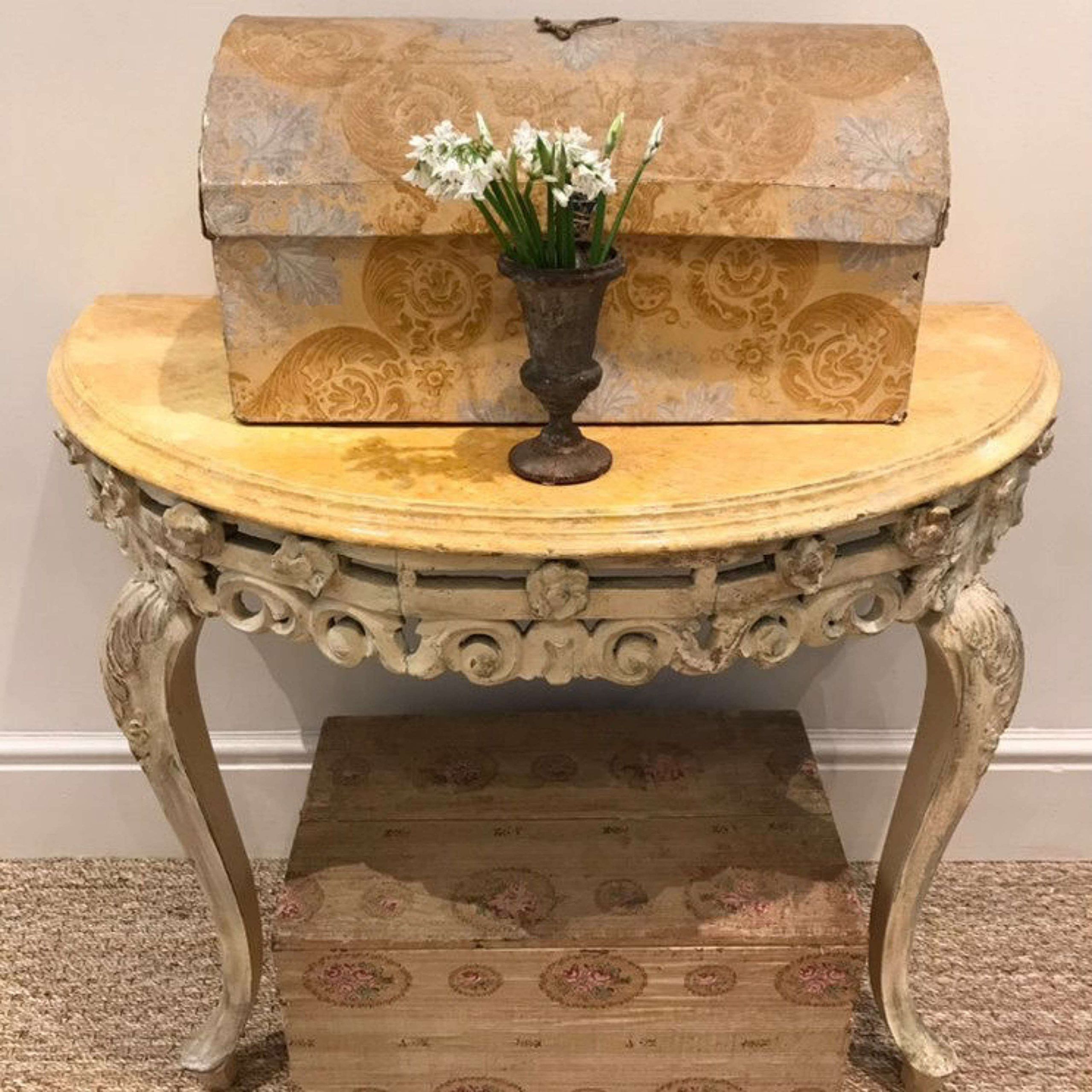 Early 20th Century Wooden Console Table In Antique Console Throughout Antique Gold And Glass Console Tables (Photo 20 of 20)