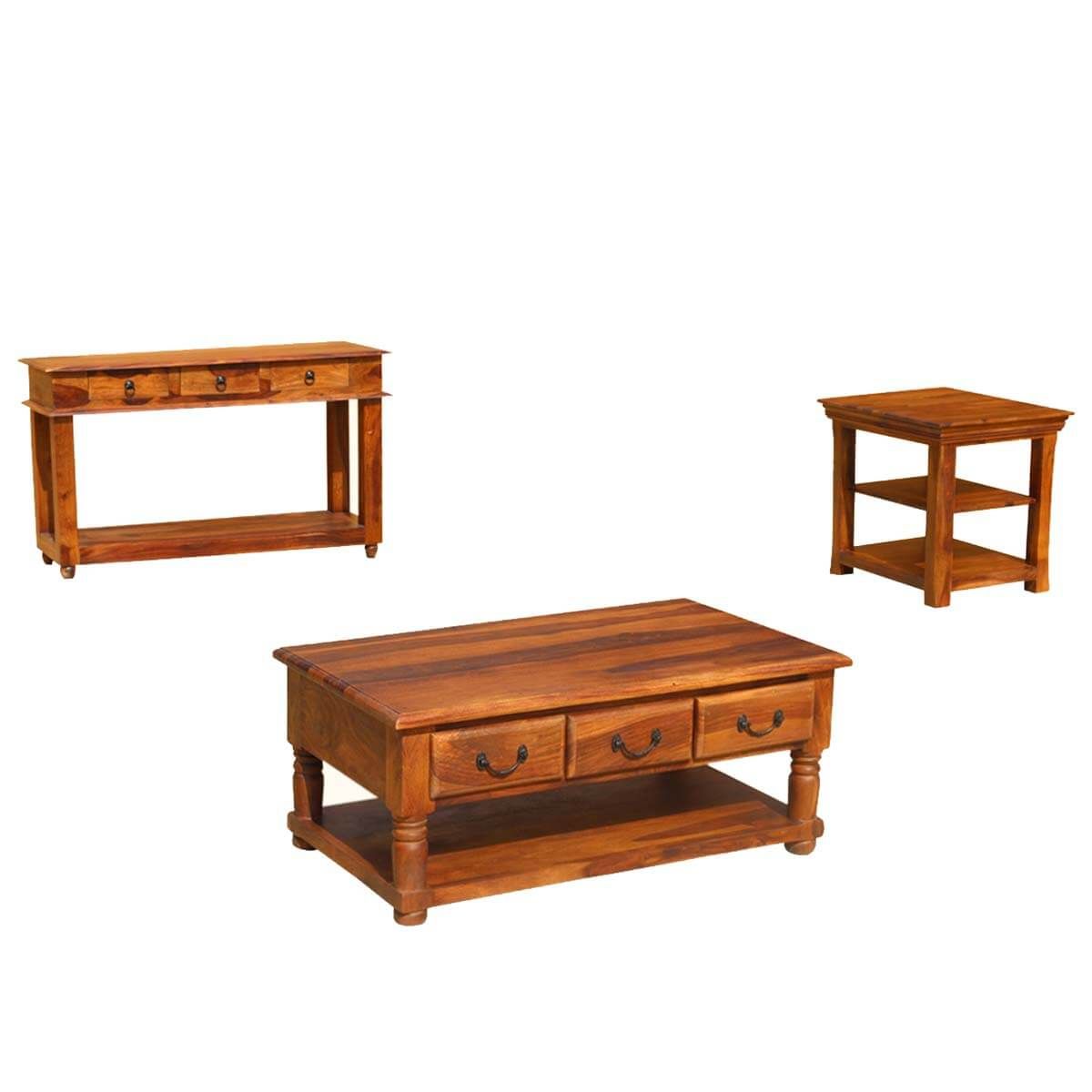 Early American Solid Wood Console Coffee & Accent Table With Regard To Rustic Espresso Wood Console Tables (View 14 of 20)