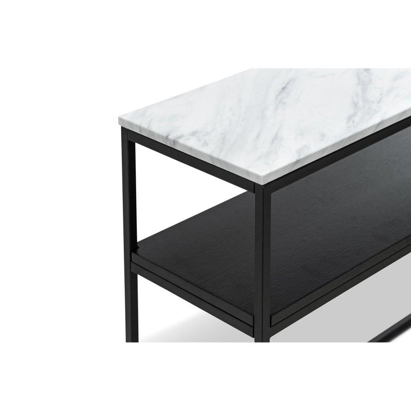 Ebonie Cultured Marble Topped Console Table, 120cm Within Marble Console Tables Set Of 2 (Photo 7 of 20)