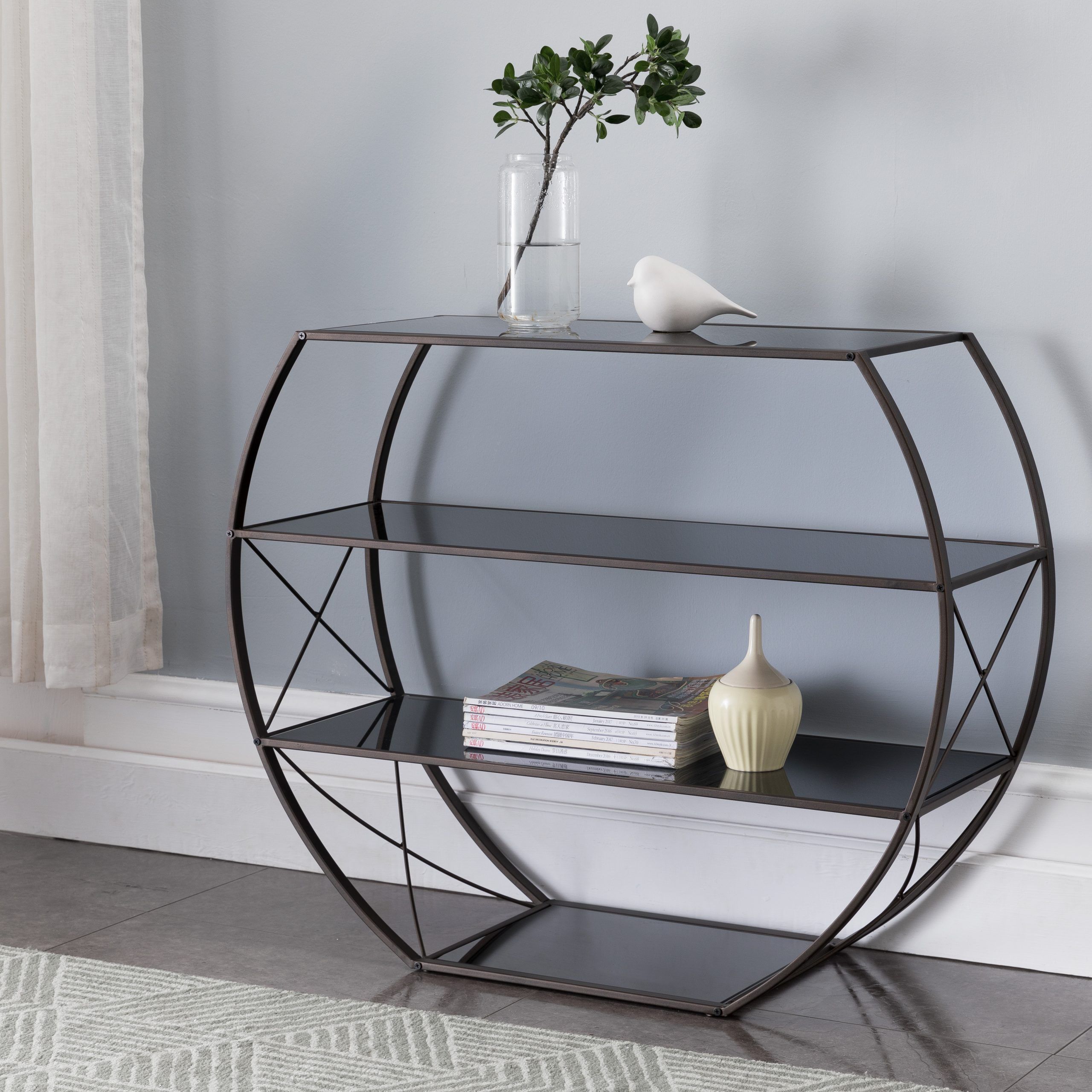 Ennio Metal / Glass Console Table – 2kfurniture For Glass And Gold Console Tables (Photo 14 of 20)