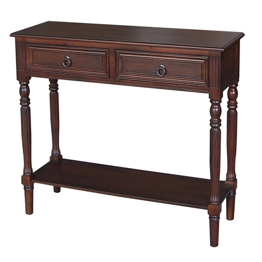 Espresso Composite Casual Console Table At Lowes Inside Espresso Wood Storage Console Tables (View 11 of 20)