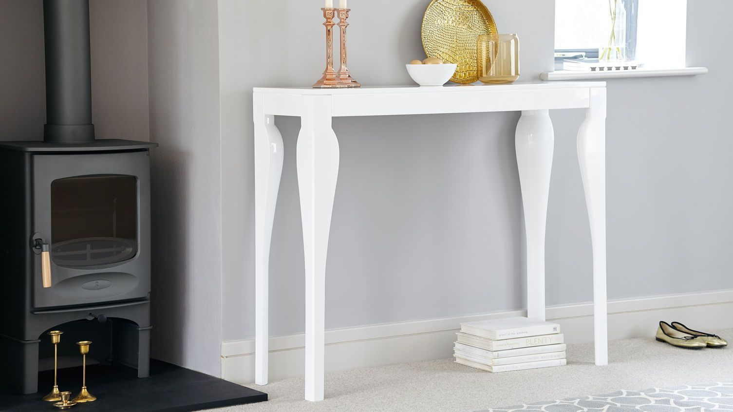 Eva White Gloss Console Table | Small Hall Table, Console Inside Square High Gloss Console Tables (Photo 11 of 20)