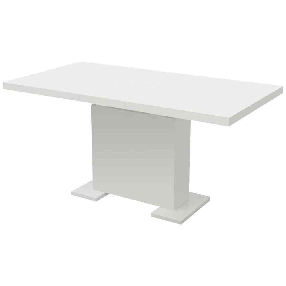 Extendable Dining Table Glossy White Finish Wooden Steel With Regard To Gloss White Steel Console Tables (View 18 of 20)
