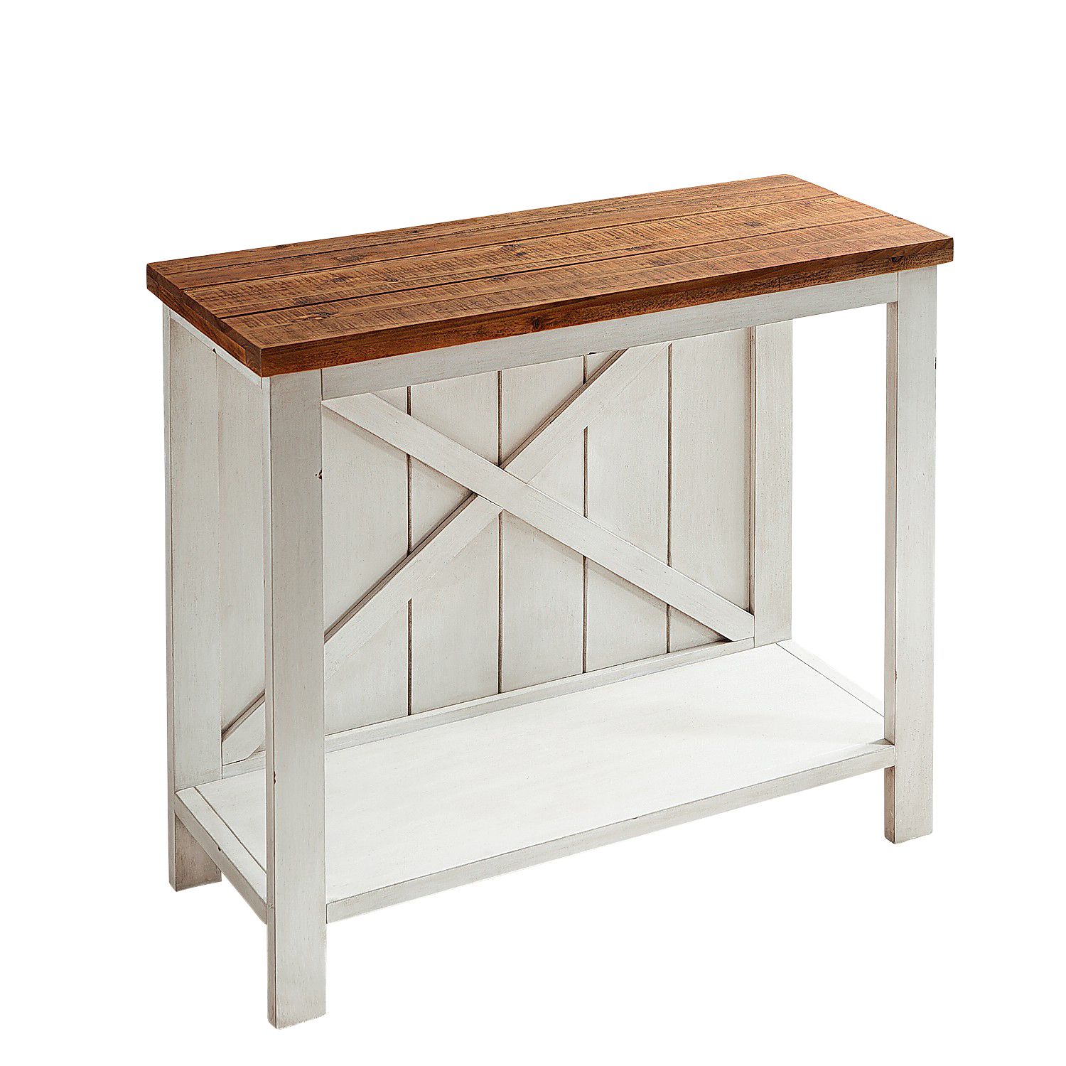 Farmhouse White Small Console Table – Pier1 Imports With Regard To Oceanside White Washed Console Tables (View 9 of 20)
