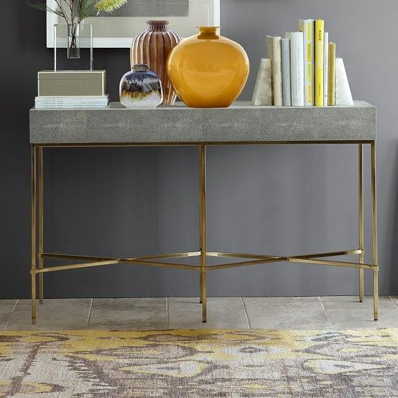 Faux Shagreen Console Table | Modern Console Tables, Decor With Faux Shagreen Console Tables (Photo 11 of 20)