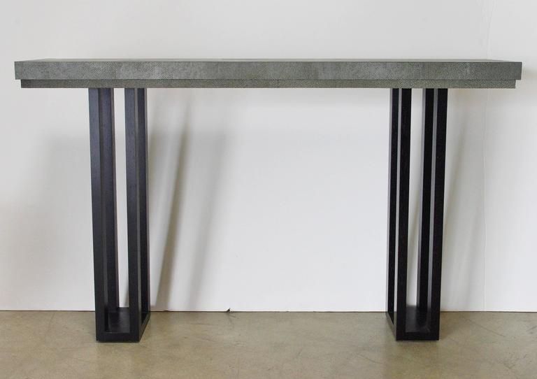 Faux Shagreen Leather Console Tablefabio Bergomi At With Regard To Faux Shagreen Console Tables (View 15 of 20)
