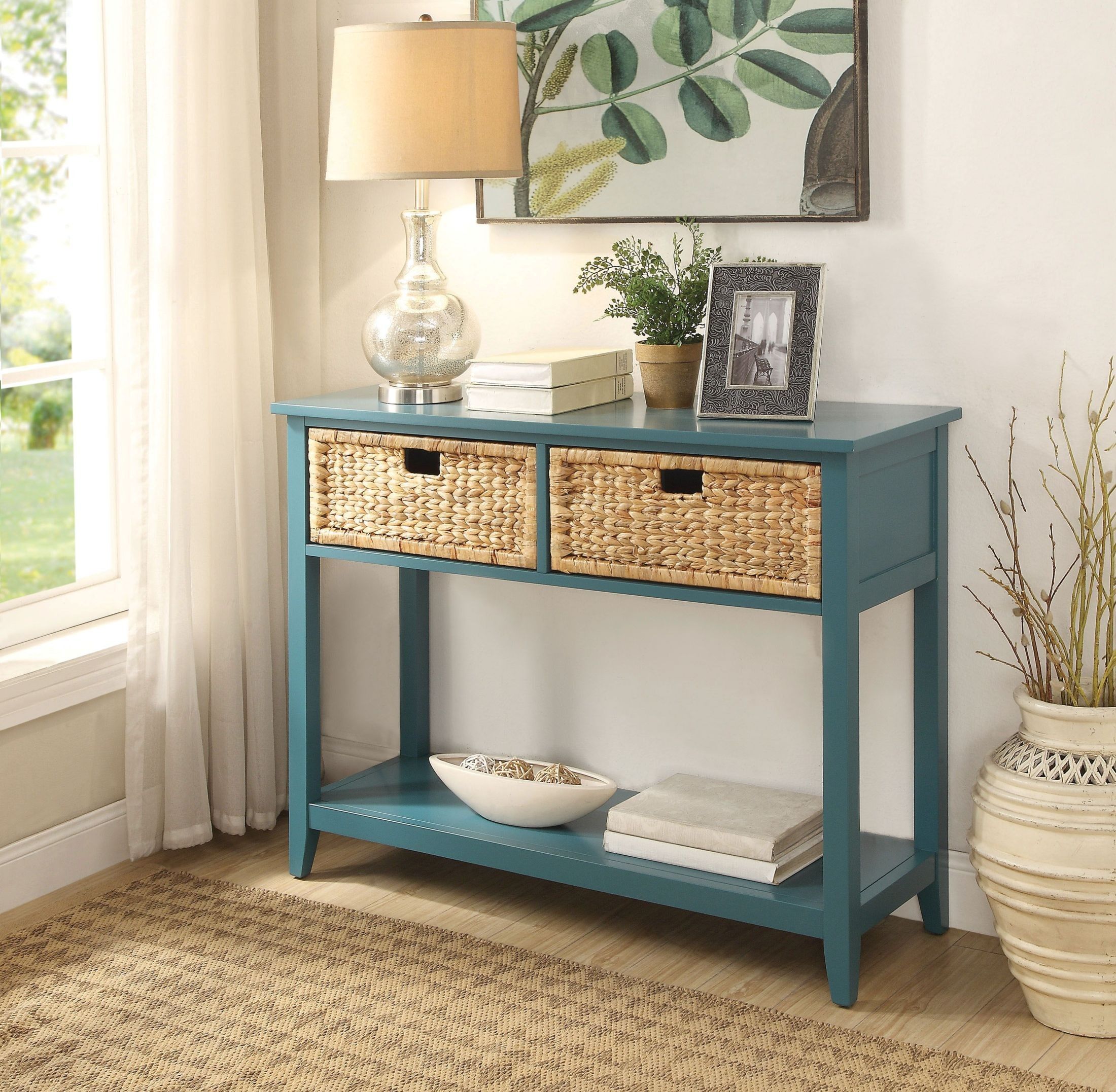 Flavius Teal 2 Drawer Console Table – 1stopbedrooms. Throughout 2 Drawer Oval Console Tables (Photo 2 of 20)