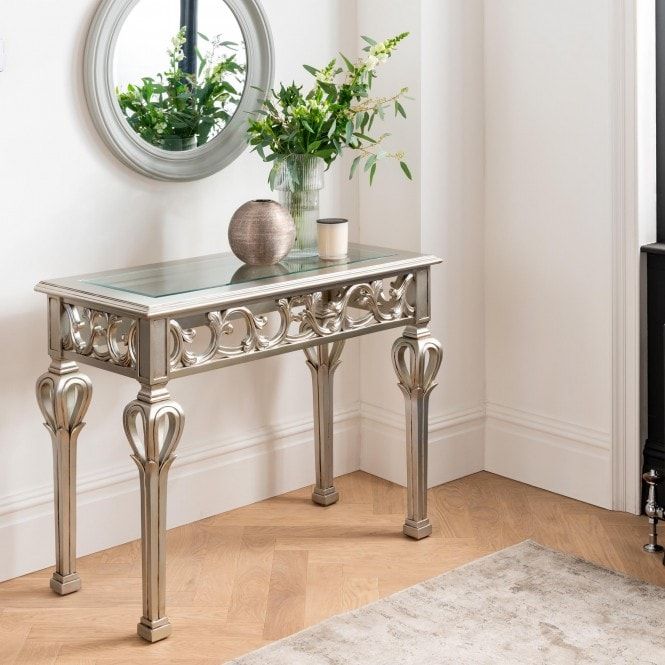 French Silver Console Table | Silver Console Table Regarding Silver Console Tables (View 7 of 20)
