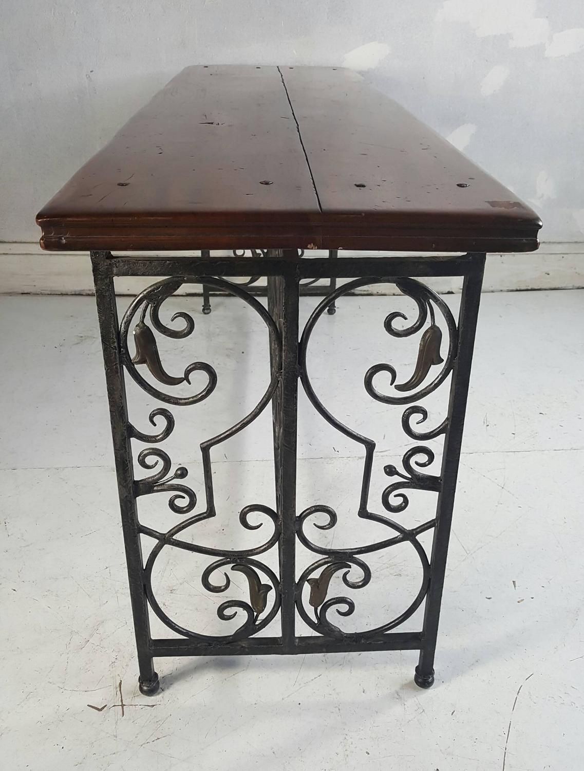 French Wrought Iron And Brass/bronze Console Table For Inside Wrought Iron Console Tables (View 15 of 20)