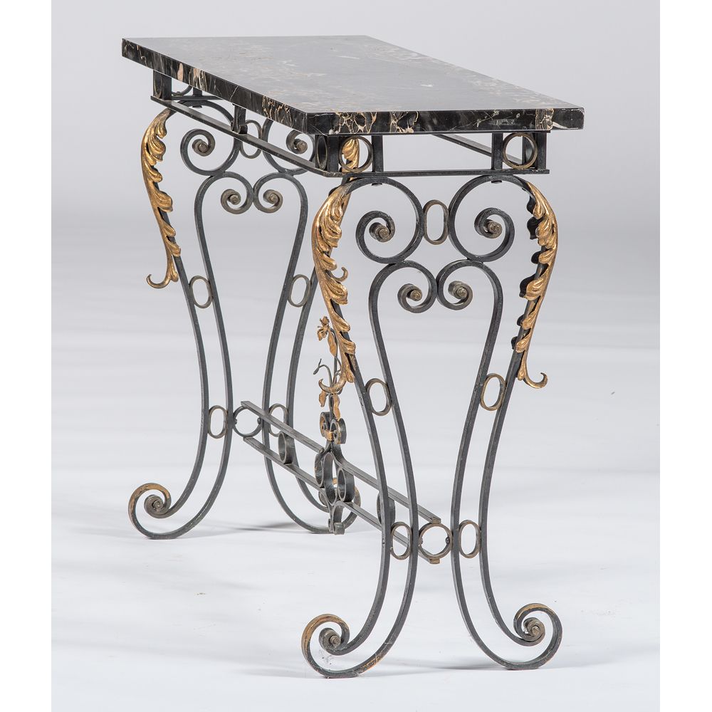 French Wrought Iron Console Table | Cowan's Auction House Intended For Metal Console Tables (Photo 10 of 20)