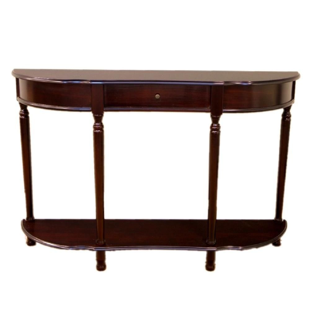 Frenchi Home Furnishing Dark Cherry Storage Console Table Inside Heartwood Cherry Wood Console Tables (Photo 16 of 20)