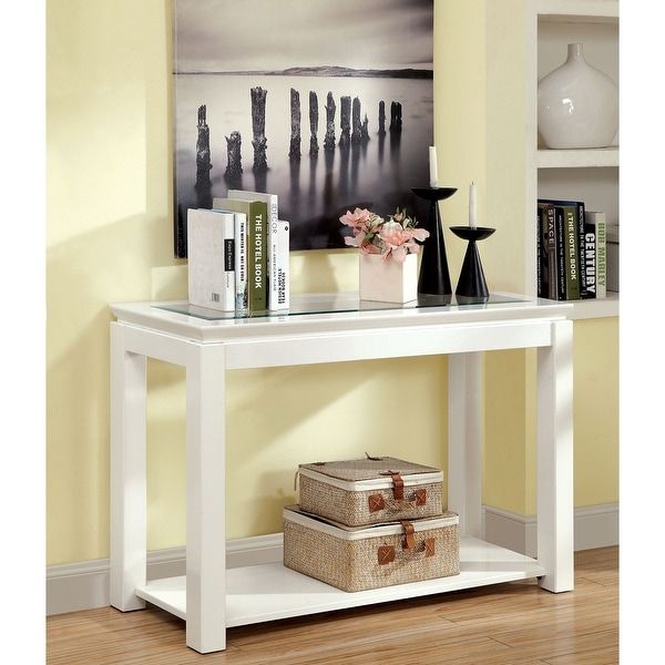 Furniture Of America Dia Modern 48 Inch Glossy 1 Shelf With Regard To 1 Shelf Console Tables (View 13 of 20)