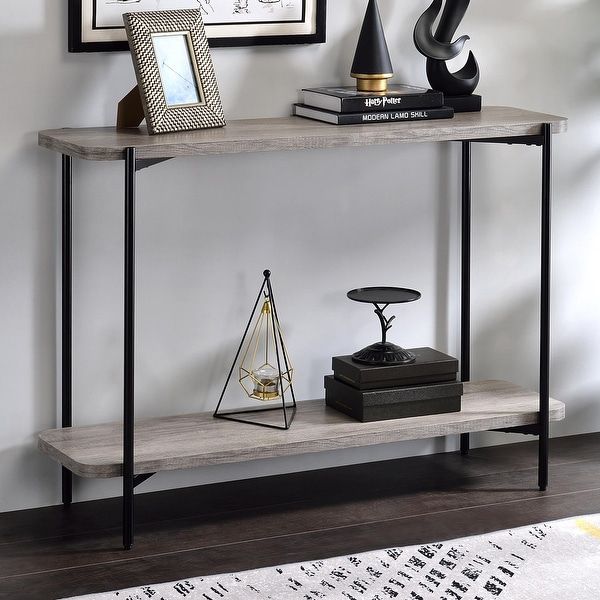 Furniture Of America Gorstan Industrial Grey 42 Inch 1 Inside 1 Shelf Console Tables (Photo 4 of 20)