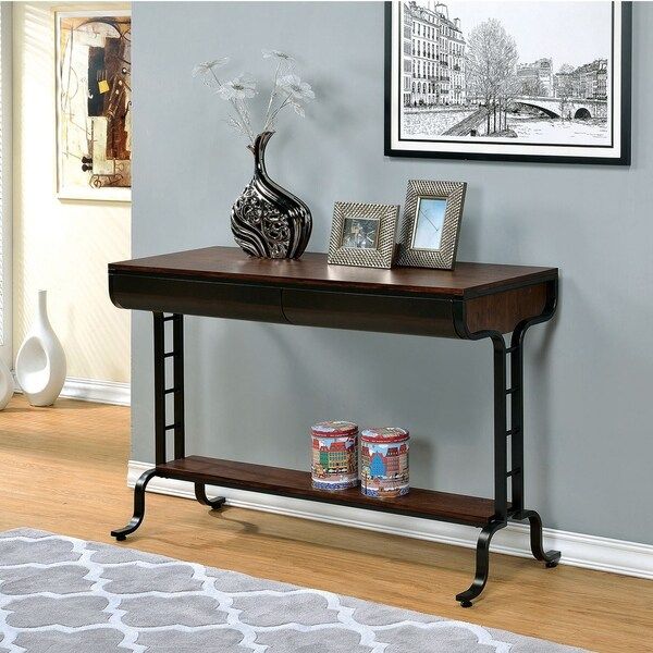 Furniture Of America Vols Transitional Oak 47 Inch 1 Shelf With 1 Shelf Console Tables (Photo 1 of 20)