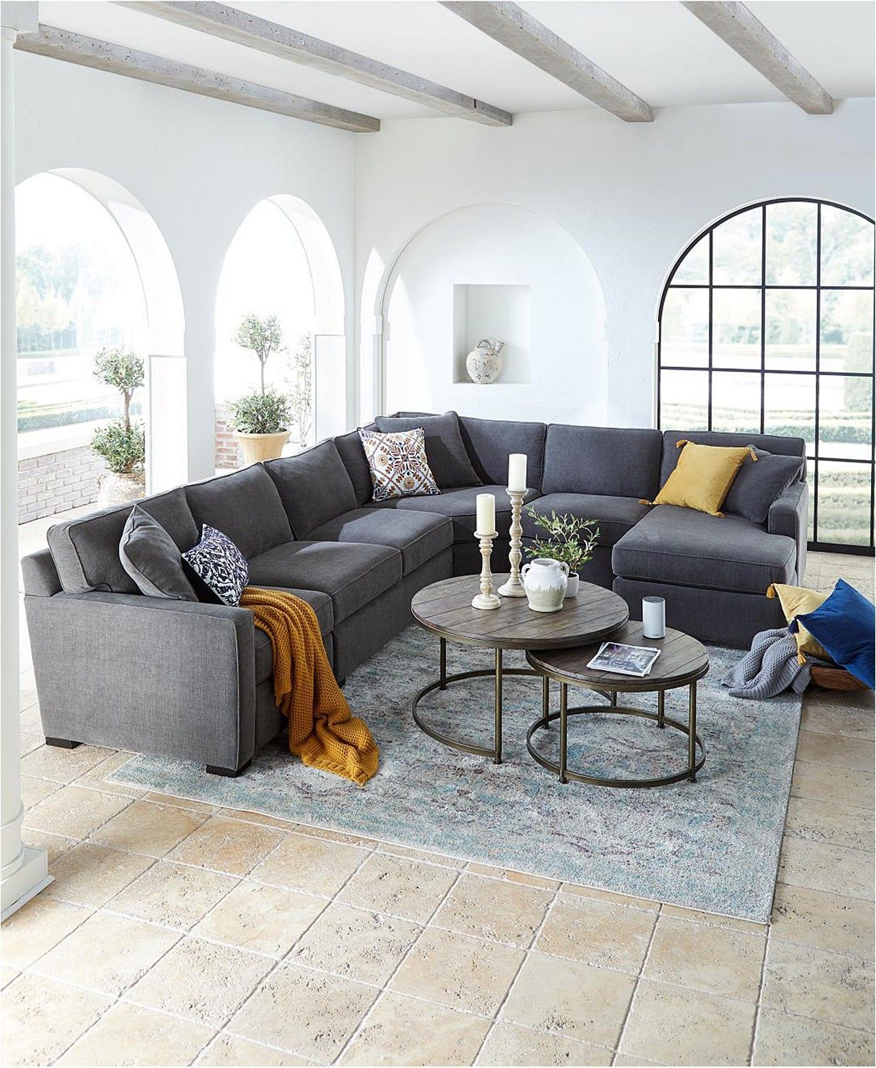 Furniture Radley 4 Piece Fabric Chaise Sectional Sofa Within 5 Piece Console Tables (Photo 1 of 20)