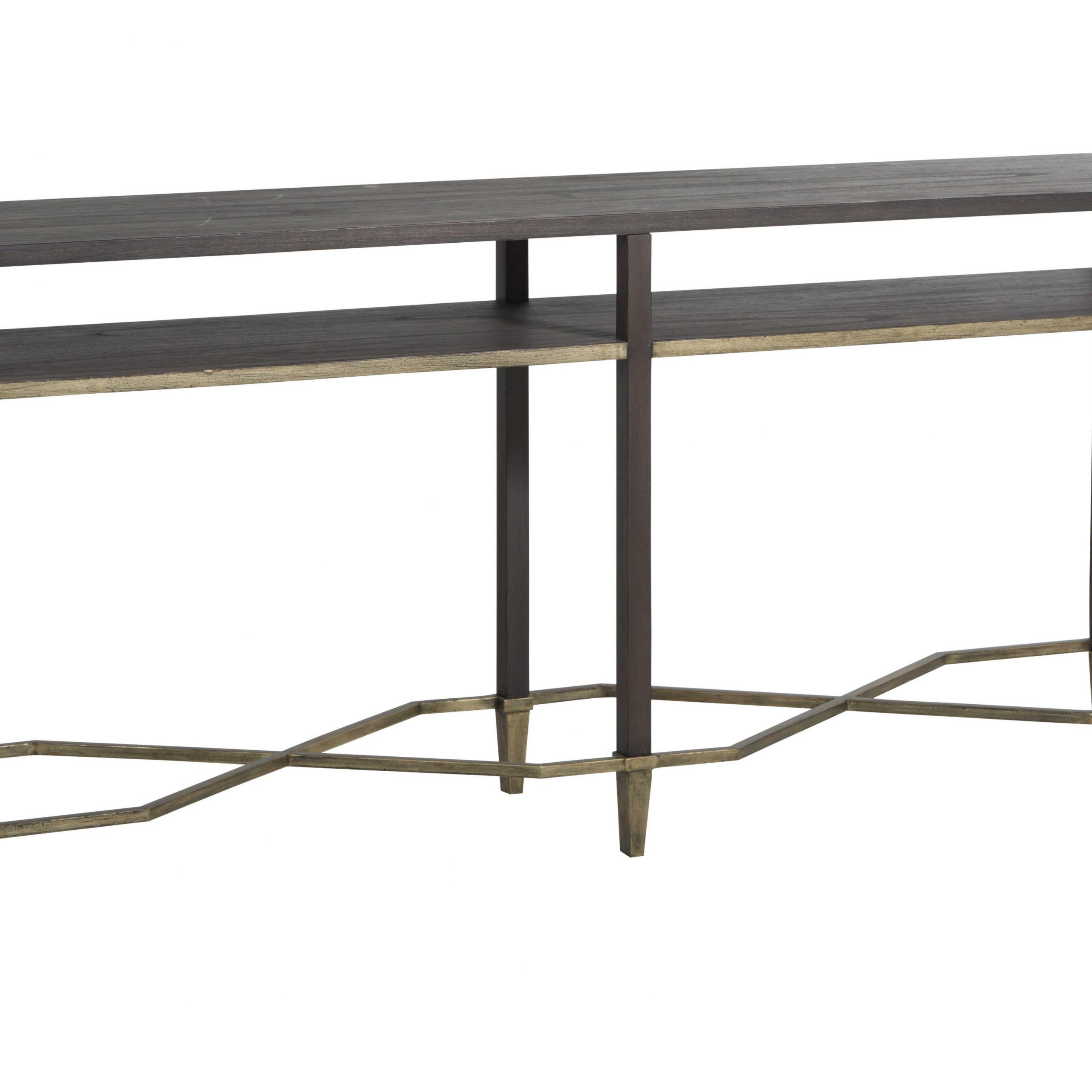 Gabby Home Natural Black / Antique Champagne 70'' Wide In Natural And Caviar Black Console Tables (View 4 of 20)