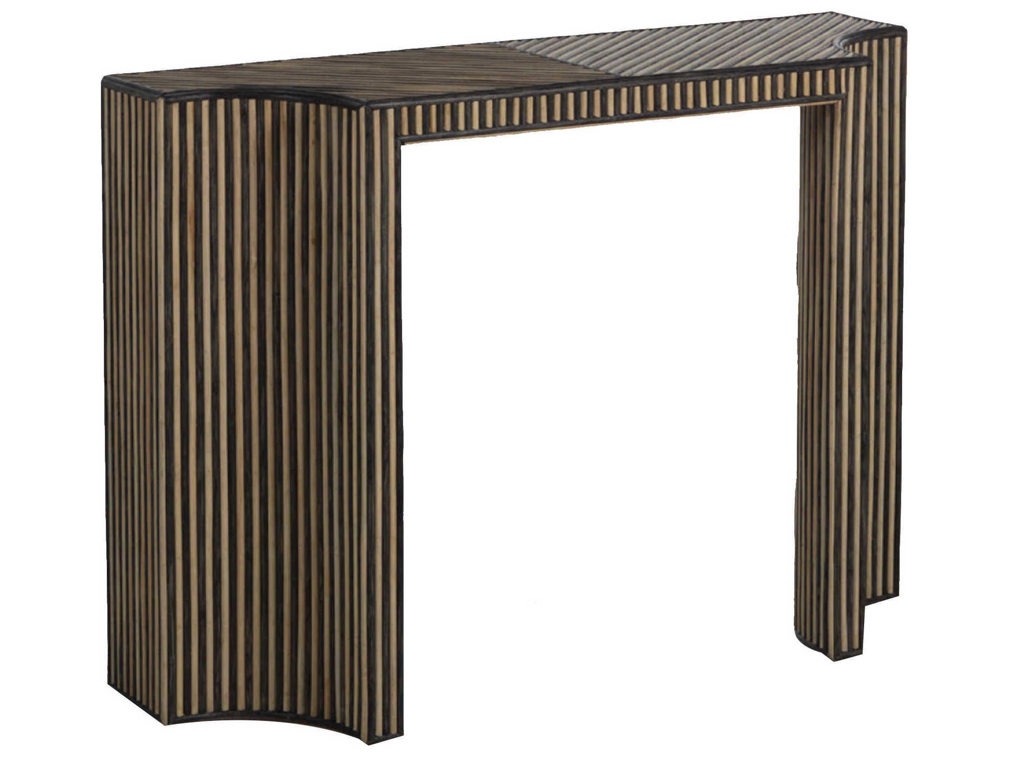 Gabby Home Trent Dark Gray Rattan, Whitewashed Natural In Natural Woven Banana Console Tables (View 5 of 20)